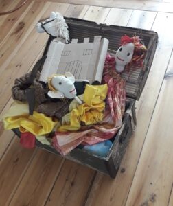 Kist van reizende poppenspeler